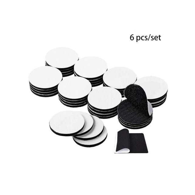 6Pcs Adhesive Tape - Sticky Back Hook Loop Dots - Double Sided Industrial Strength Coins - Heavy Duty Rug Carpet Gripper Pad Mounting Tape For Wall De