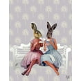 thumbnail image 2 of Fab Funky 15x18 White Modern Wood Framed Museum Art Print Titled - Rabbit Chat, 2 of 4