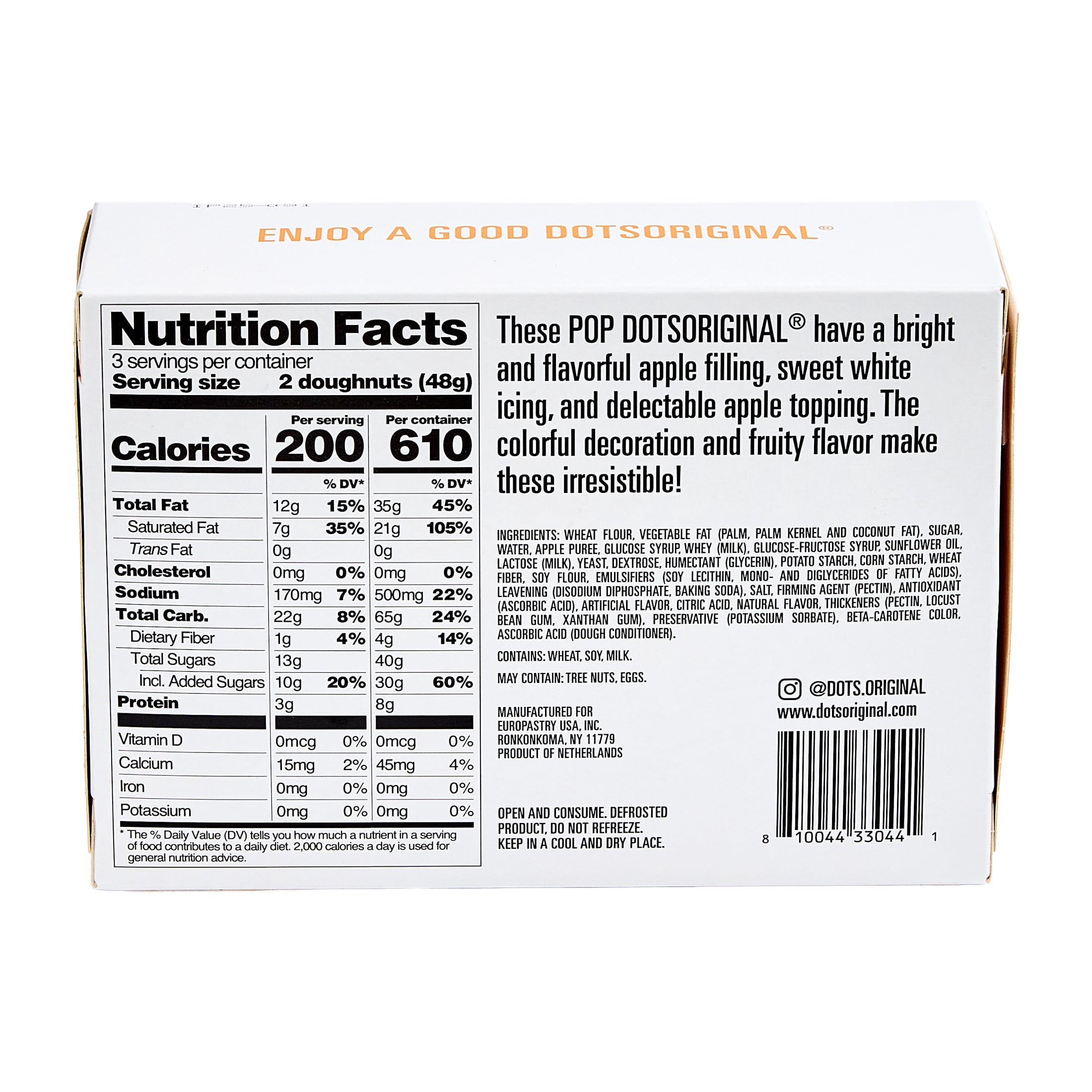 Pop Dots Original Apple Mini Donut, 5 oz., 6 Count