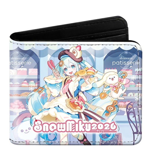 Tonnylam Cartera corta de piel sintética (PU) con diseño de dibujos animados de Hatsune Miku