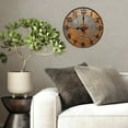 thumbnail image 4 of Vintage Industrial Wall Clock with Rusty Finish 10-Inch Silent Wooden Wall Clock, Battery Operated (AA Batteries Not Included), Artistic Home Decor, 4 of 8