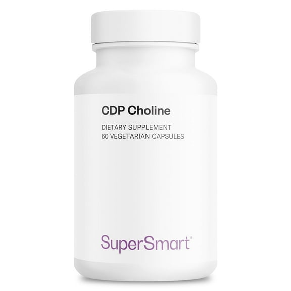SuperSmart - CDP Choline 1000mg per Day (Patented & High Dose) - Cognizin Citicoline Supplement | Non-GMO & Gluten Free - 60 Vegetarian Capsules