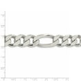 thumbnail image 4 of White Sterling Silver bracelet Figaro chain Men's 20 in 15 mm, 4 of 5