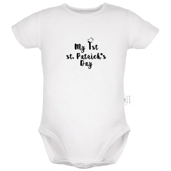 My 1st st. Patrick's Day Funny Rompers For Babies, Newborn Baby Unisex Bodysuits, Infant Jumpsuits, Toddler 0-24 Months Kids One-Piece Oufits (White, 0-6 Months)