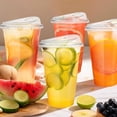 thumbnail image 4 of 16 Oz Plastic Cups With Lids 100 Pack,Disposable Plastic Cups for Party Drinks, Bubble Tea and Cold Beverage, 4 of 10
