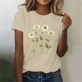 thumbnail image 4 of Tops de Ajuste Suelto para las Mujeres Sudadera Casual Impresa Manga Corta Cuello Redondo Superior, Poliéster, 4 of 4