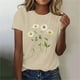 thumbnail image 2 of Tops de Ajuste Suelto para las Mujeres Sudadera Casual Impresa Manga Corta Cuello Redondo Superior, Poliéster, 2 of 4