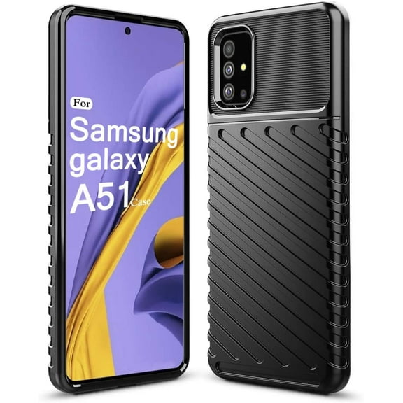 Samsung A51 Case,Galaxy A51 Case Heavy Duty Shock Absorption Phone Cases Impact Resistant Protective Cover for Samsung Galaxy A51（LT Black）