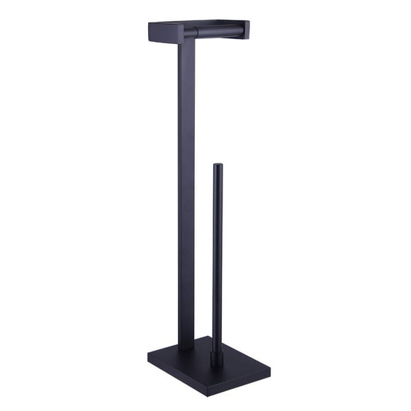 GERZWY Bathroom Free Standing Toilet Paper Holder Toilet Roll Holder for Bath SUS 304 Stainless Steel, Matte Black