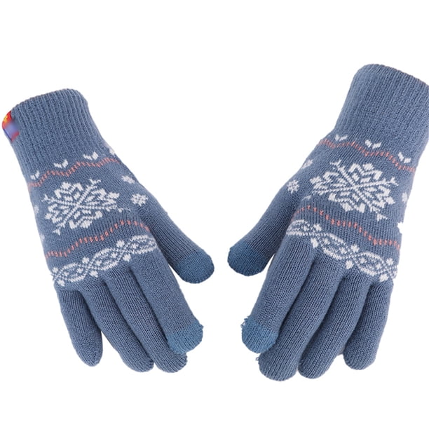 Guantes de invierno para mujer y niña con pantalla táctil, suaves y cálidos, de punto