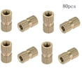 thumbnail image 3 of HUGFEGWE M4x12mm Female Thread Knurled Nuts Hx6mm OD Brass Threaded Insert Embedment Nuts Hydraulic Welded Joint Injection Molding Assortment Kit for 3D Printing Injection Molding 80PCS CJB91-24957, 3 of 7
