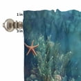 thumbnail image 4 of Sea Turtle Curtain Valances Set Nautical Turquoise Ocean Underwear Coral Retro Kitchen Curtains 24&nbsp;inch Length Rod Pocket Valance and Tiers 3 Piece Set Small Bedroom Bathroom Laundry Decor, 4 of 9