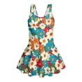 thumbnail image 6 of DISNIMO Girls' One Piece Swimsuits with Skirt Floral Print Skin-Friendly Breathable Swimwear for Kids Soft U Neck Swim Dress for 3-13 Years, 6 of 8