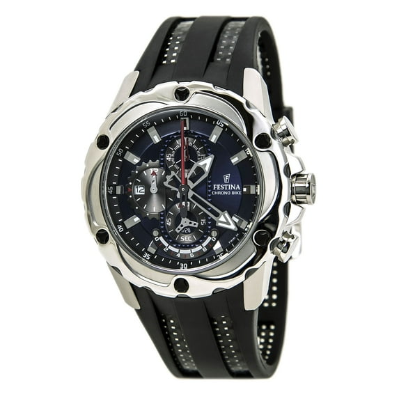 Festina F16526-4 Men's Chrono Bike Blue Dial Black Rubber Strap Quartz Watch