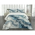 thumbnail image 4 of Ambesonne Blue Quilted Bedspread Set 3 Pcs, Marble Print Deep Sky Colors, King Size, Sea Blue and Coconut, 4 of 4