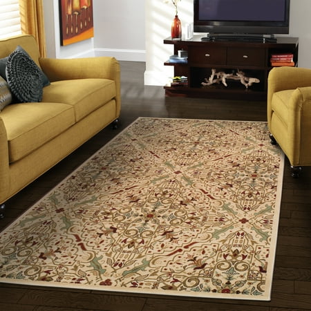 8 X 10 Area Rugs Cheap Superior Elegant Camille Collection with 10mm Pile and Jute Backing, Moisture Resistant and Anti-Static Indoor Area Rug ()