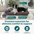 thumbnail image 5 of FurHaven Pet Products Plush & Velvet Deluxe Chaise Lounge Orthopedic Sofa-Style Pet Bed for Dogs & Cats - Platinum Gray, Large, 5 of 9
