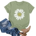 thumbnail image 4 of Tops for Women Sunflower Loose Short Sleeve Graphic Tunic Green L, 4 of 5