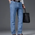 thumbnail image 4 of Pantalones vaqueros para hombre con bolsillos, pantalones vaqueros azules claros para hombre, rectos, talla XS, de alta calidad, informales, novedad de 2025, tendencia 2024, holgados, 4 of 5