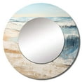 thumbnail image 2 of Designart "Amber And Azure Serene Shoreline" Coastal Beach Round Mirror Wall Decor Coastal - Large Beige Round Office Mirror - Round Mirror - 29" x 29", 2 of 6