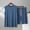 01 Dark Blue, variant on Men's 2 Piece Outfits Acid Wash Sleeveless Shirts and Shorts Track Suits Casual Summer Lounge Fashion Set