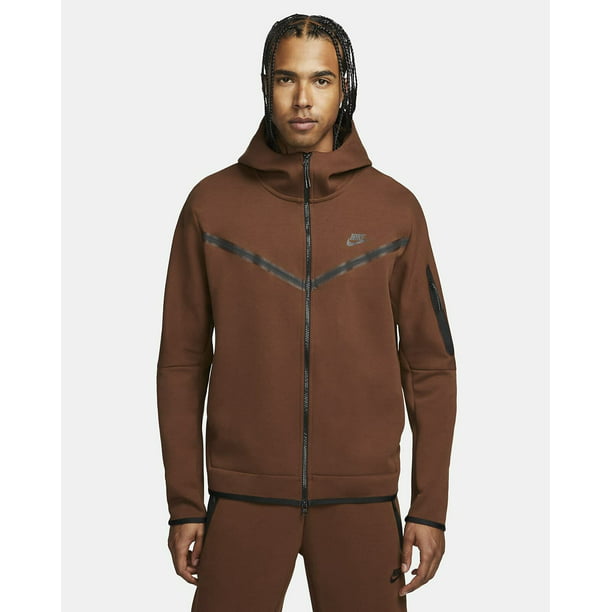 Men's Nike Sportswear Cacao Wow/Black Tech Fleece Full-Zip Hoodie - S ...