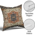 thumbnail image 6 of Aztec Terracotta Boho Throw Pillow Covers 20x20 Inch Vintage Persian Rust Retro Carpet Decorative Pillows Square Pillow Cases Farmhouse Accent Home Decor for Bedroom Couch Sofa Porch Set of 2, 6 of 6