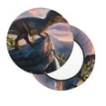thumbnail image 2 of Picia Sunset Cliff Dinosaur pattern Round Stool Covers Comfy Seat Covers Stretch Removable WashableChair Slipcover Round Bar Chair Cushion Cover-13 inch, 2 of 7
