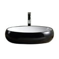 thumbnail image 2 of Fine Fixtures Oval Vessel Sink Vitreous China White w/Black Exterior Sides, 2 of 4