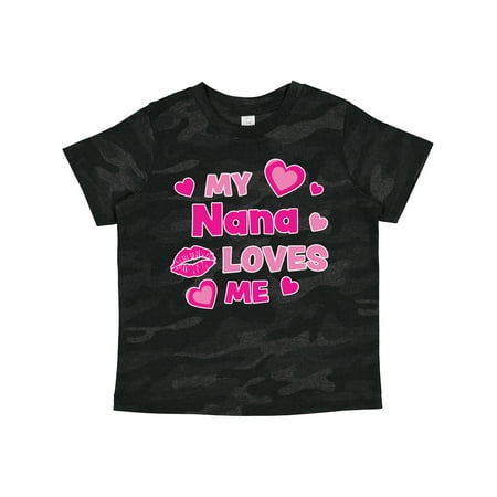 

Inktastic Valentine s Day My Nana Loves Me Hearts and Lips Gift Toddler Boy or Toddler Girl T-Shirt