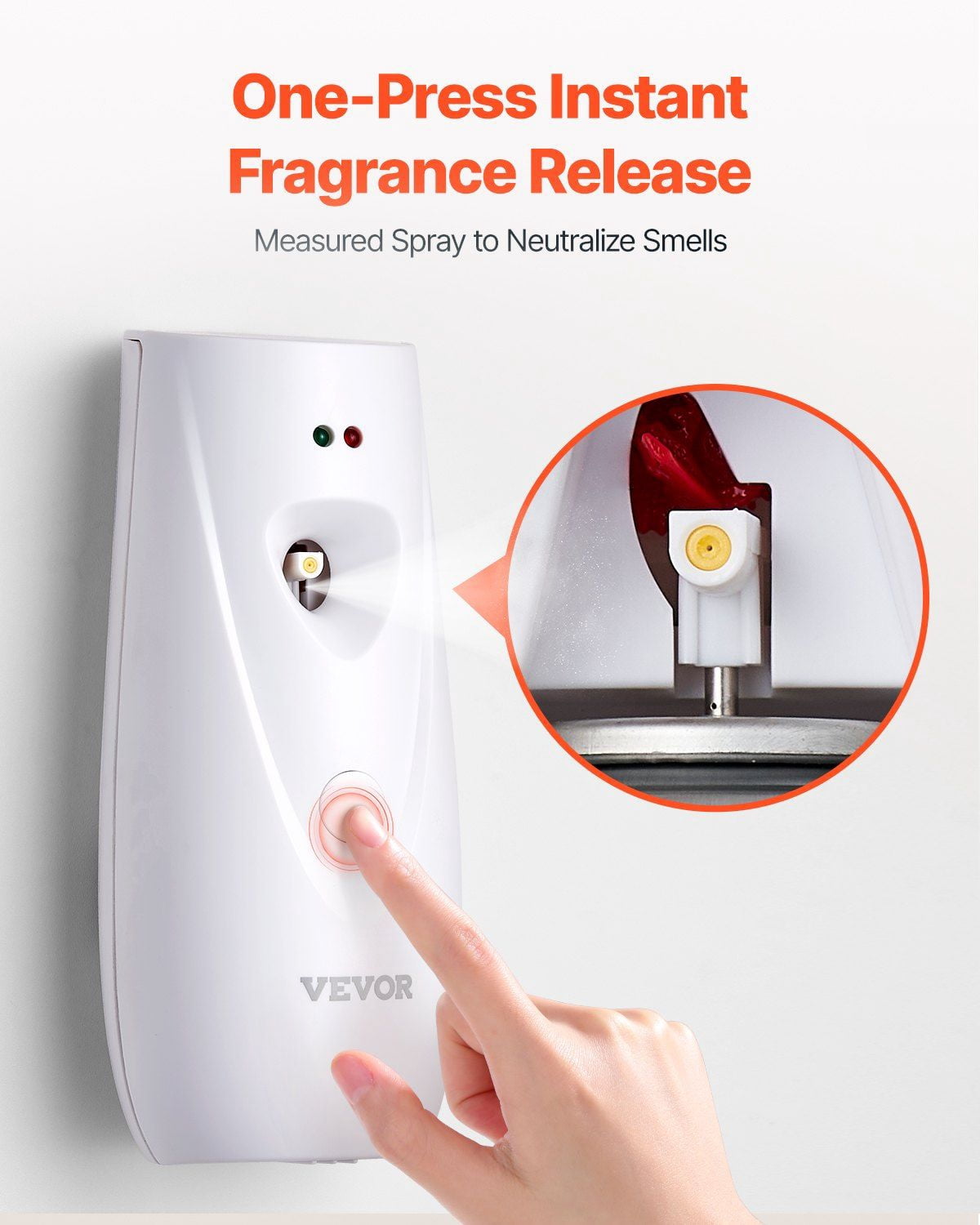 Automatic Air Freshener Spray Dispenser 2-Pack, Battery Operated with Adjustable Time Settings, Wall Mounted or Freestanding, Boost Spray Button, Compatible with Standard Fragrance Cans for Home