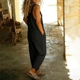 thumbnail image 3 of Textilo Womens Denim Bib Overall Wide Leg Button Front Jumpsuits with Pockets Adjustable Straps Sleeveless Romper Vintage Loose Casual Y2k Baggy Outfits,Black M, 3 of 7