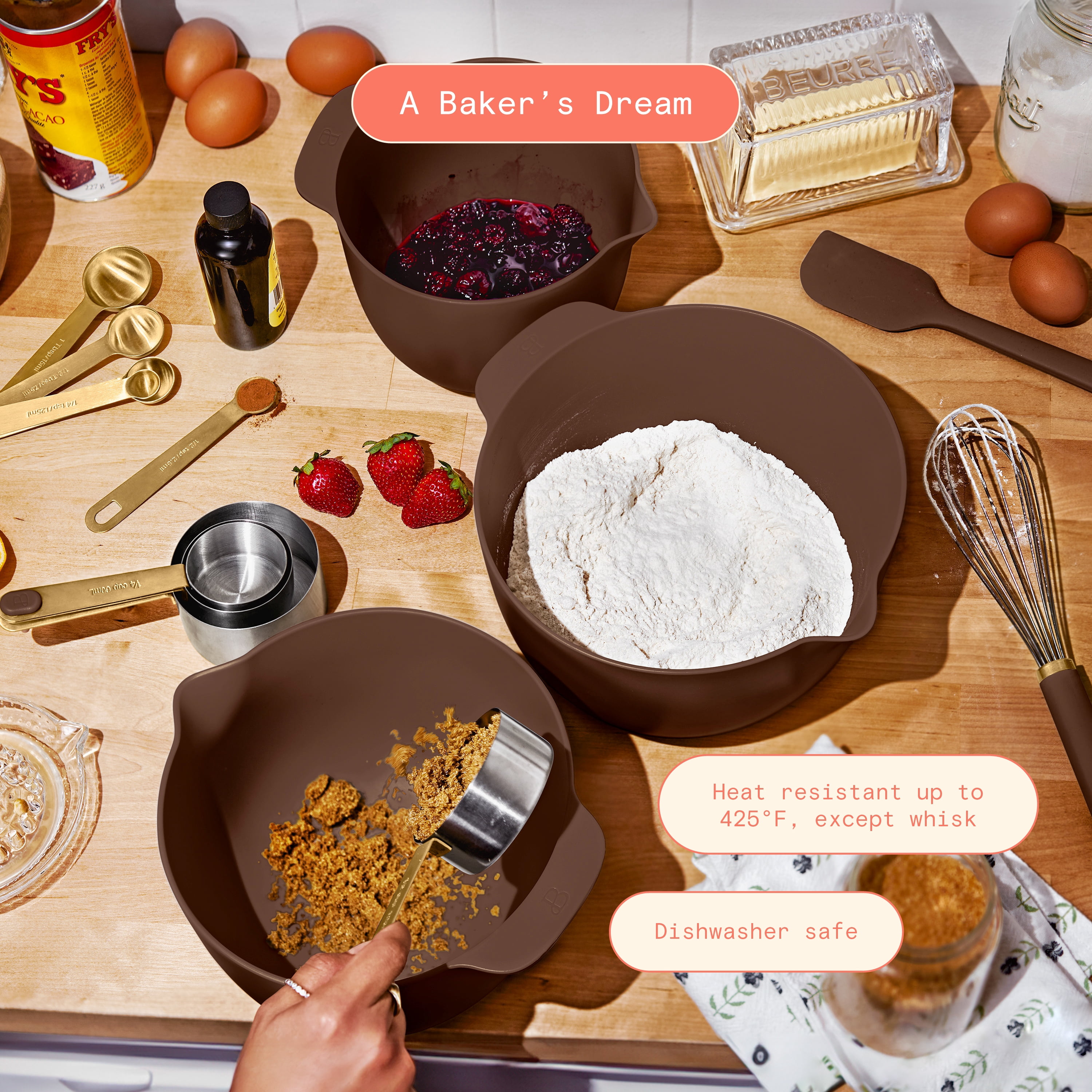 Beautiful 14-Piece Mix & Measure Set, Chocolate by Drew Barrymore