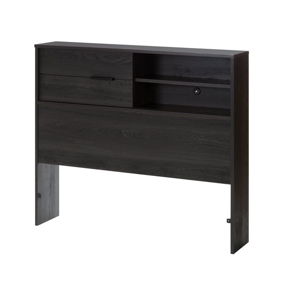 South Shore , Fynn Laminated Particleboard Twin Kids Headboard with Storage in Gray Oak