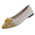 thumbnail image 2 of Women Fashion Bowknot Flats Comfortable Pointed Toe Dress Shoes Casual Shoes for Work Office Walking, 2 of 5