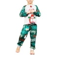 thumbnail image 3 of Elippeo Christmas Family Pajamas Matching Set, Snowman Print Long Sleeve T-shirt with Pants Sleepwear Loungewear, 3 of 10