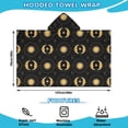 thumbnail image 2 of Black Gold Sun Moon Pattern Hooded Bath Towel，50"x30" for Ages 3 To 12 Kids, Quick Dry Lightweight Soft Microfiber Hood Beach Towel Cover Up for Kids, 2 of 7