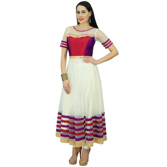 Bimba Women Designer Floor Length Net Anarkali Kurta Kurti Indian Ethnic Bollywood Dress Clothing