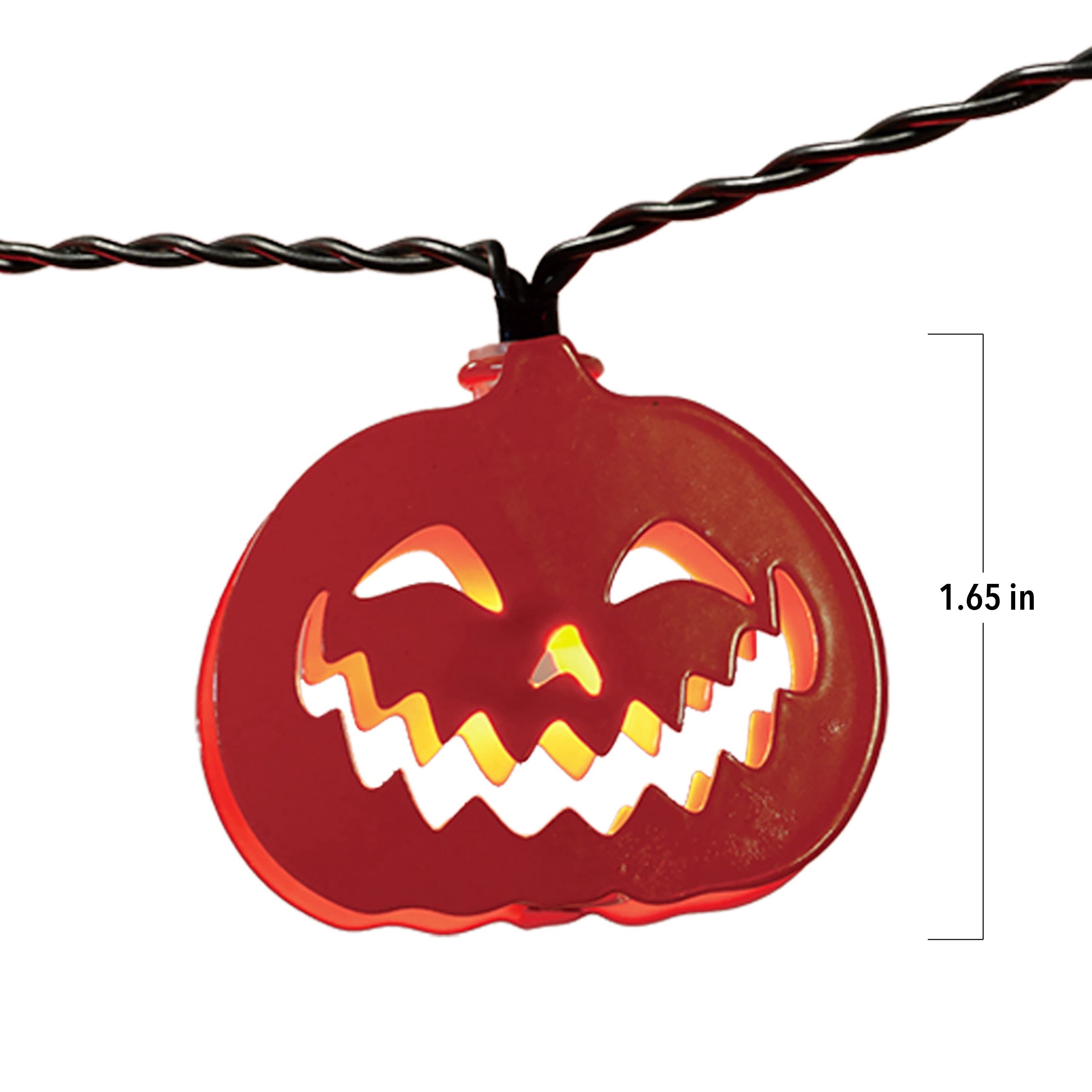 Indoor 10-Count Battery-Operated LED Metal Pumpkin String Lights, Orange, 4.5', Halloween by Way To Celebrate