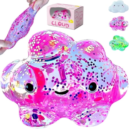 Premium Cloud Stress Ball, Odor-Free Slow Rise Nice Sensory Squishy Cute Fidget Toy - Easy to Clean - Durable - Gift-Ready - Children Safety Certificate & ASTM Certified 3+