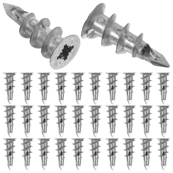 TEHAUX 100pcs Wall Anchors Wall Fixing Anchors Selfdrilling Drywall Anchors for Hanging Arts (Screw Not Included)