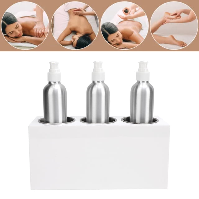 Dispensador de Calentador de Aceite, Calentador de Aceite de Masaje Con Contensor de Tres Botellas de Aceite, Calentador de Aceite de Masaje de 3 Botellas Control de de de