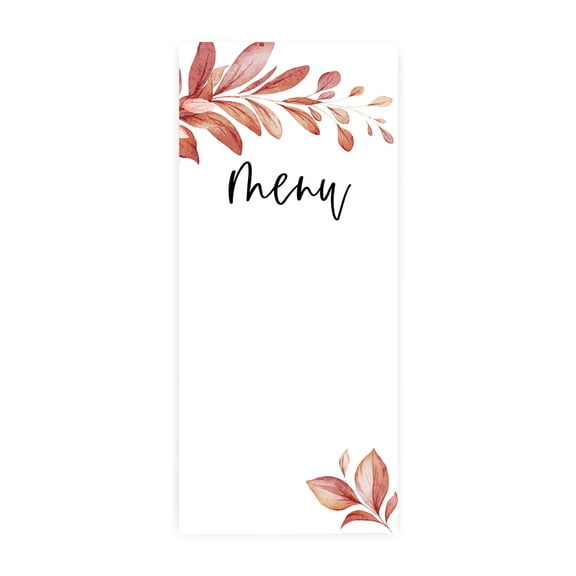 Koyal Wholesale Boho Leaves Printable Wedding Paper Menu Cards for DIY Printer, Pack of 52