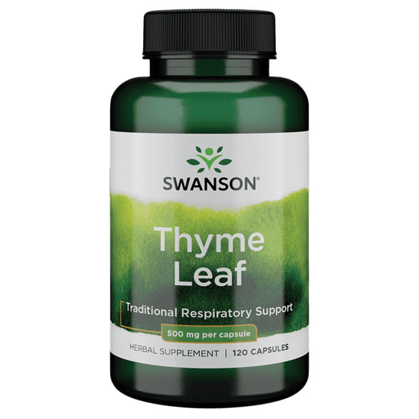 Swanson Thyme Leaf Capsules, 500 mg, 120 Count.