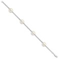 thumbnail image 2 of Sterling S Majestik Rh-pl 10-11mm Wht Imitat Shell Pearl 4 Station Bracelet 7.5 Inch "Bracelets, 2 of 5