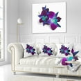 thumbnail image 2 of Designart Deep Purple Orchid Flowers on White - Flowers Throw Pillowwork - 16x16, 2 of 4