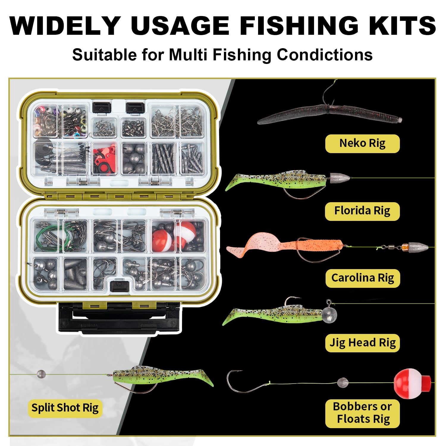 Fishing Lures Accessories Kit With Tackle Box  Hooks Minnow Crankbait Frog Popper Lure Worm Spoon Spinner Bait For Bass Crappie Gear Freshwater Equipment Gifts Men
