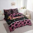 thumbnail image 3 of Castle Fairy Teens Queen Crown Twin Bedding Sets 7-Piece,Bling Butterflies Cheetah Print Bedding Comforter Set Microfiber,Black Pink Breathable Sheet Sets,Breathable Home Decor,Reversible, 3 of 8