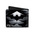 thumbnail image 2 of DC Comics Wallet, Bifold, Justice League The New 52 Batman Chest Logo Grays Black, Vegan Leather, 2 of 4