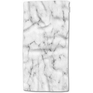 Oarencol Marble Kitchen Hand Towel Black White Gold Stone Art Absorbent  Hanging Tie Towels with Loop for Bathroom 2 Pcs